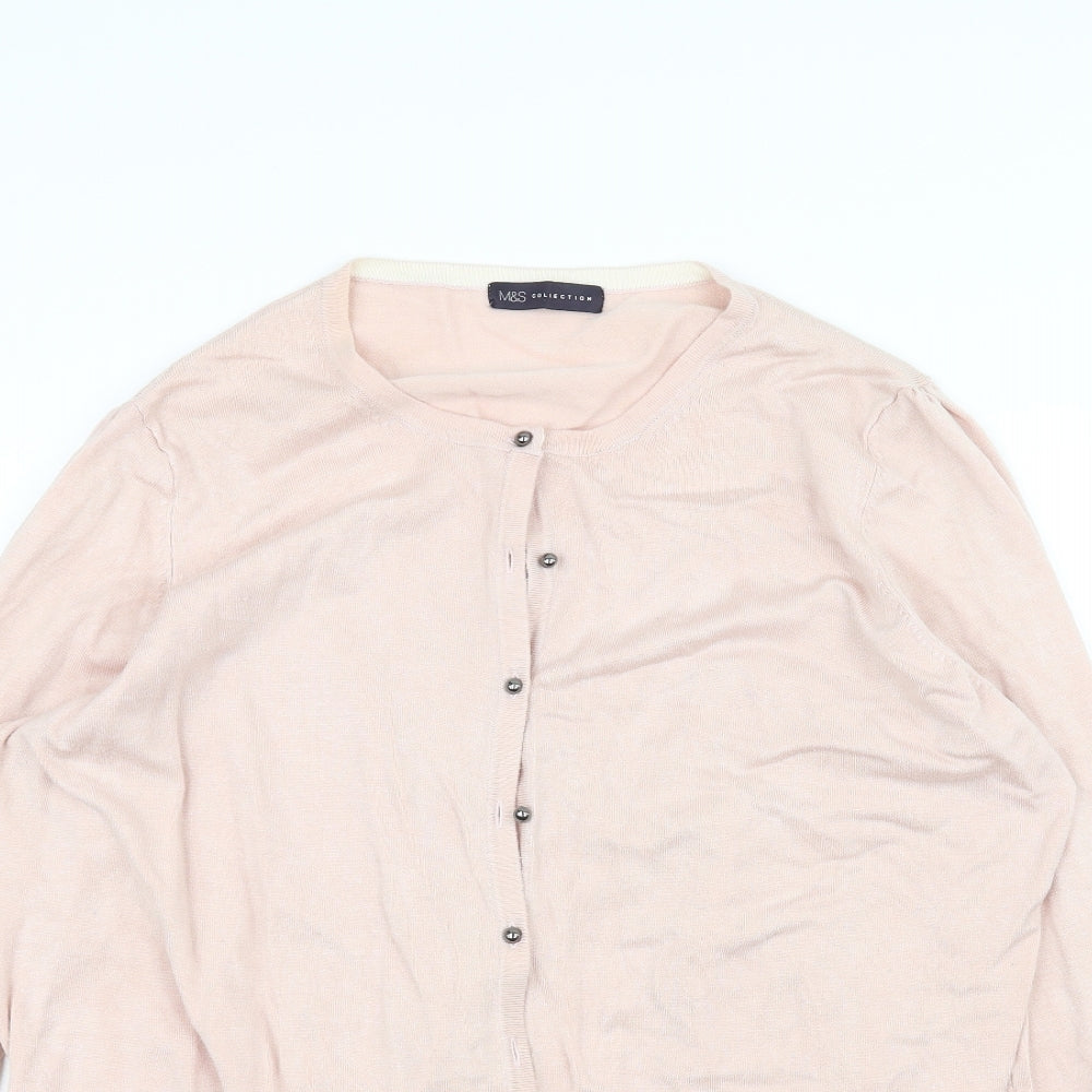 Marks and Spencer Womens Pink   Cardigan Jumper Size 22