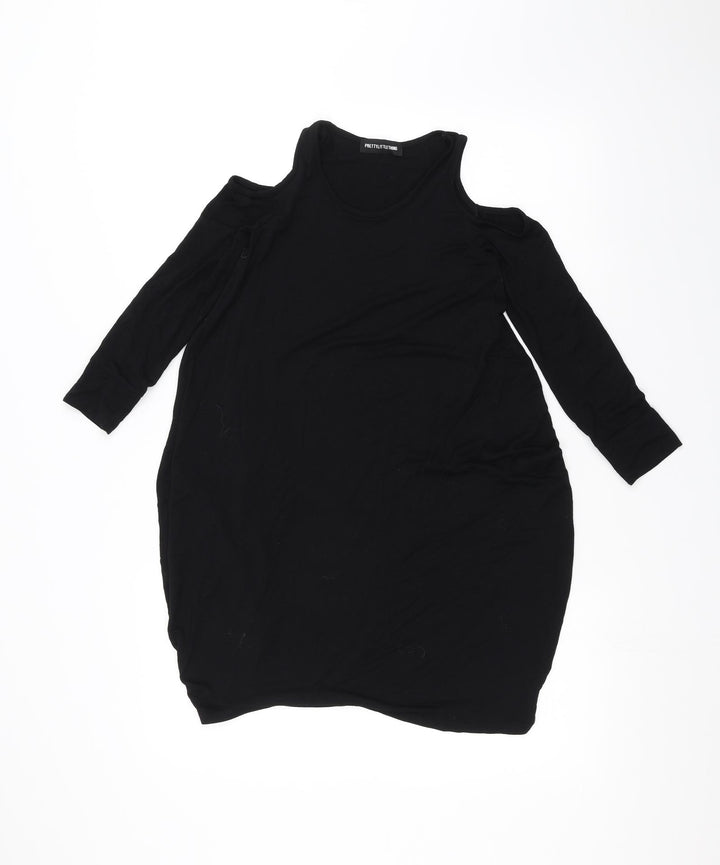 PRETTYLITTLETHING Womens Black   Basic T-Shirt Size 4