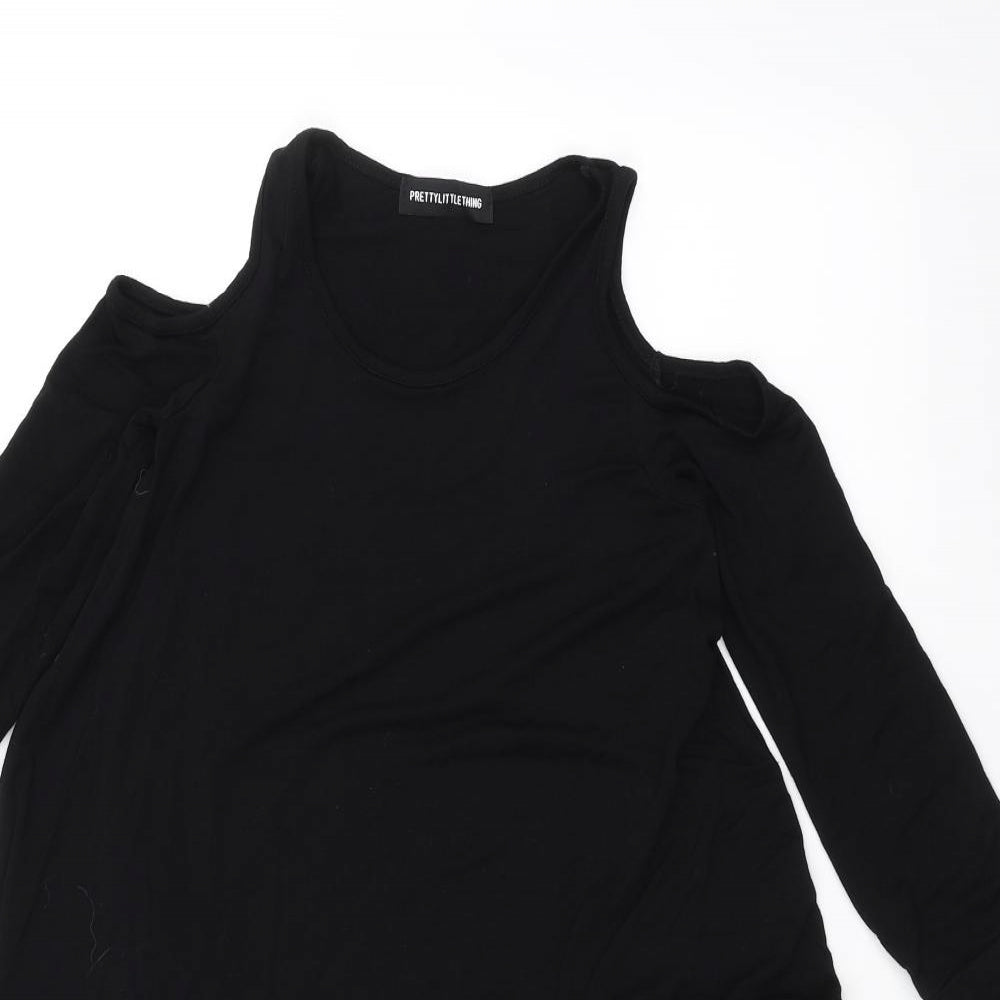 PRETTYLITTLETHING Womens Black   Basic T-Shirt Size 4