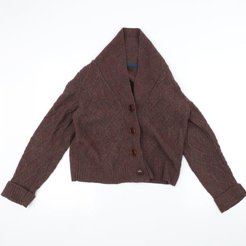 Preworn Womens Brown  Knit Jacket Coatigan Size 12