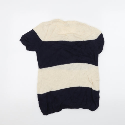 Gap Womens White Striped Knit Pullover Jumper Size S