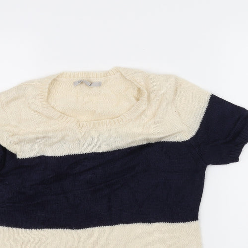 Gap Womens White Striped Knit Pullover Jumper Size S