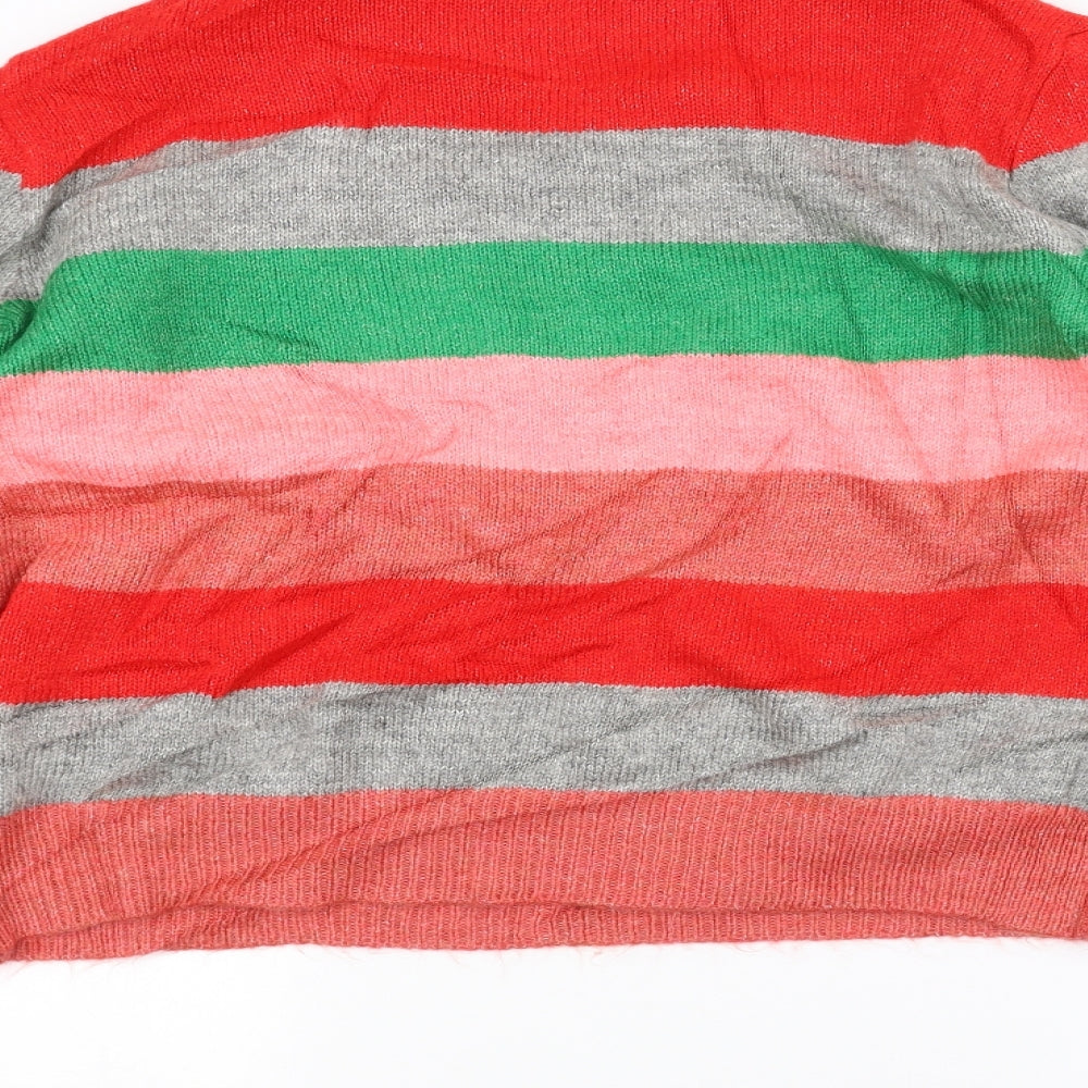 Primark Womens Pink Striped Knit Pullover Jumper Size L