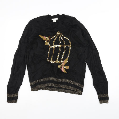 H&M Womens Black   Pullover Jumper Size S