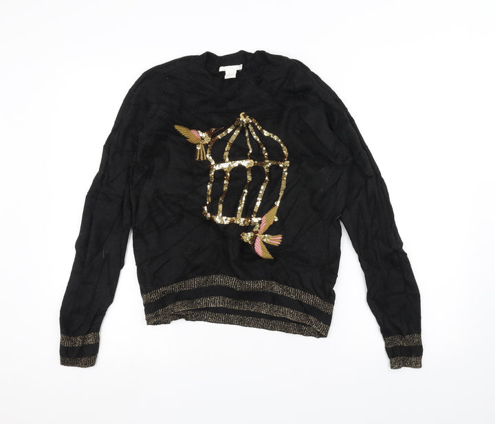 H&M Womens Black   Pullover Jumper Size S