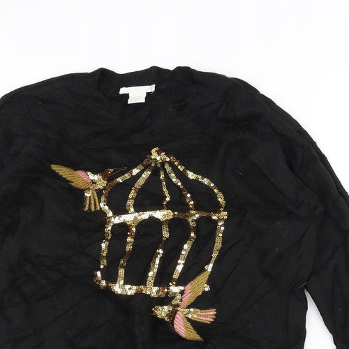 H&M Womens Black   Pullover Jumper Size S