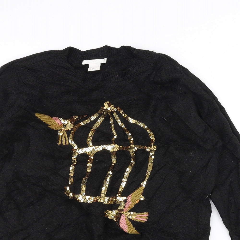 H&M Womens Black   Pullover Jumper Size S