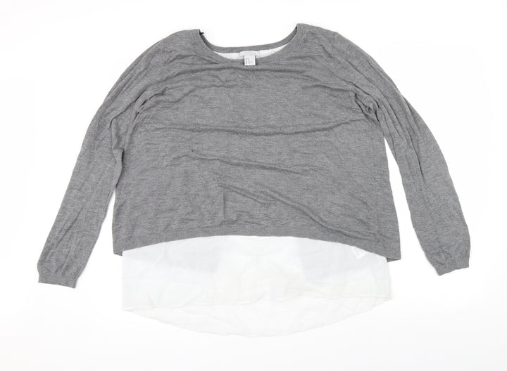 H&M Womens Grey   Cardigan Jumper Size M