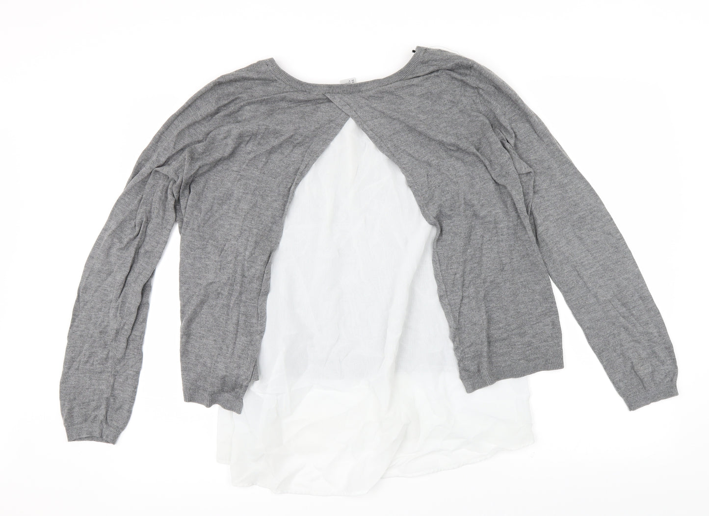 H&M Womens Grey   Cardigan Jumper Size M