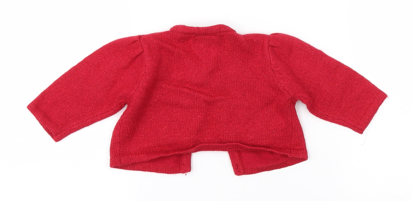 NEXT Girls Red   Shrug Jumper Size 3-6 Months