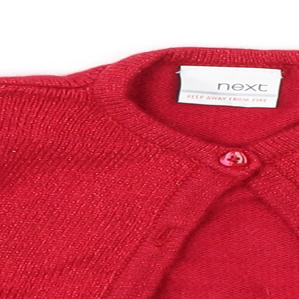 NEXT Girls Red   Shrug Jumper Size 3-6 Months