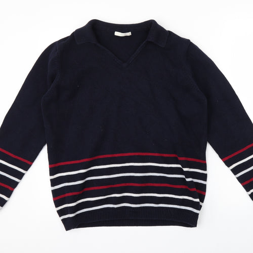Marks & Spencer Womens Blue Striped  Pullover Jumper Size 16