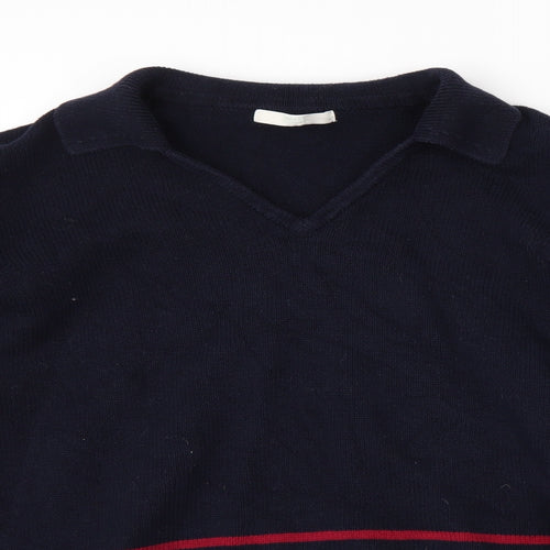 Marks & Spencer Womens Blue Striped  Pullover Jumper Size 16