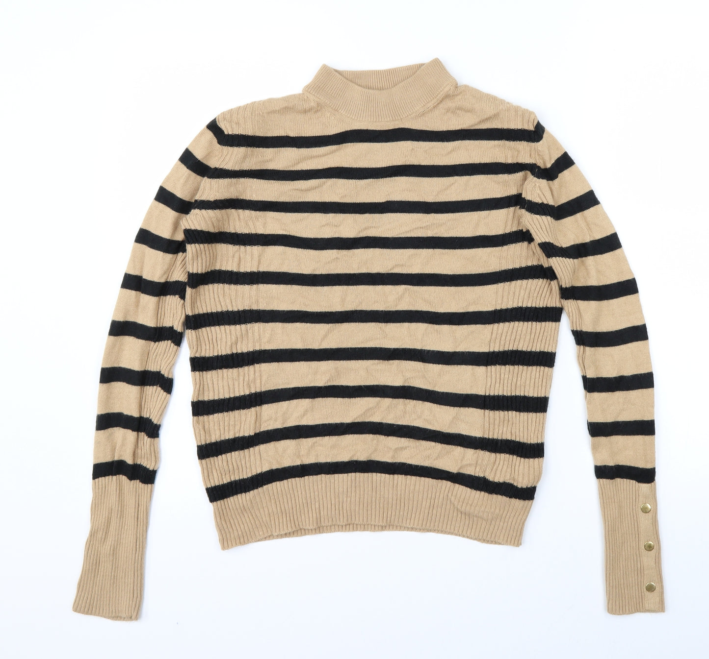 Marks & Spencer Womens Brown Striped  Pullover Jumper Size 8