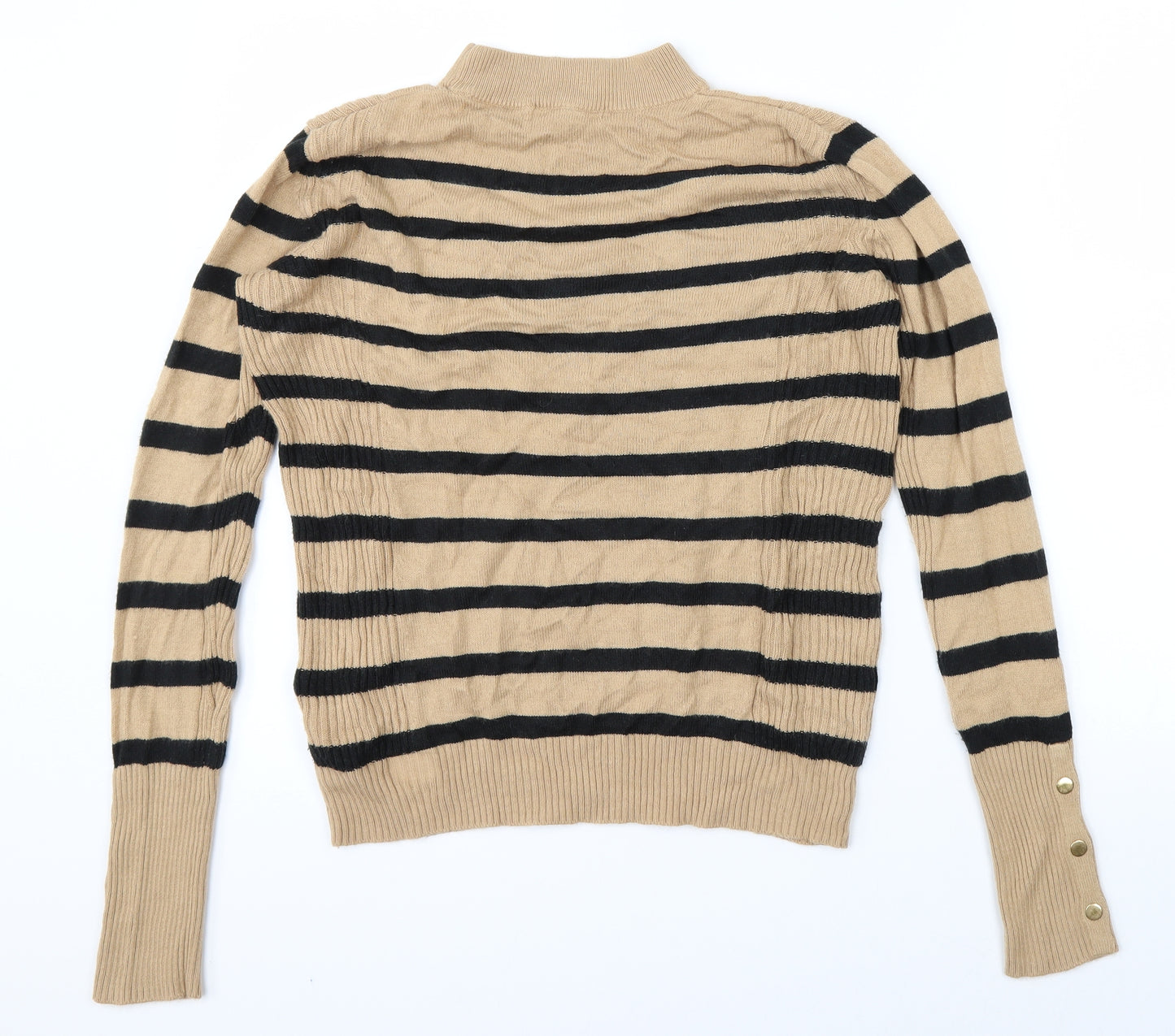 Marks & Spencer Womens Brown Striped  Pullover Jumper Size 8