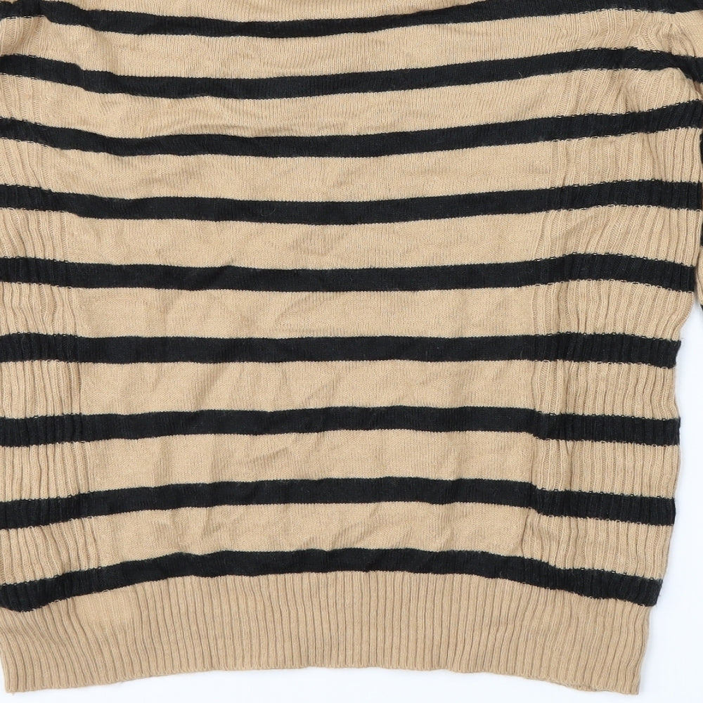Marks & Spencer Womens Brown Striped  Pullover Jumper Size 8