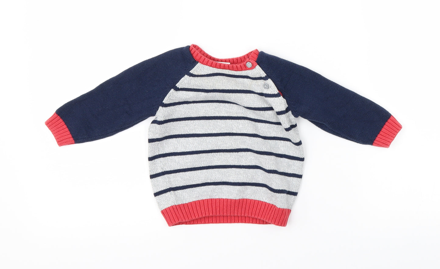 F&F Baby Grey Striped  Pullover Jumper Size 6-9 Months
