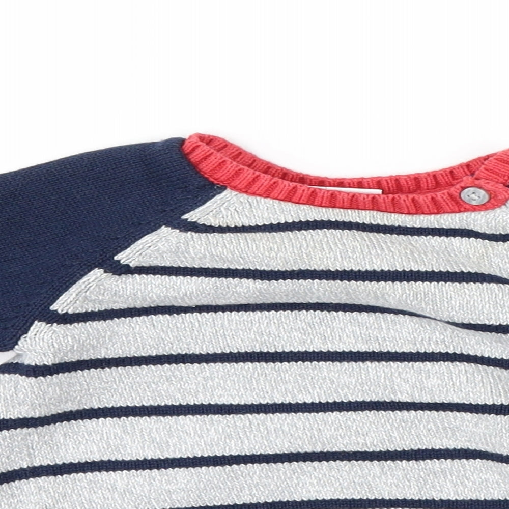 F&F Baby Grey Striped  Pullover Jumper Size 6-9 Months