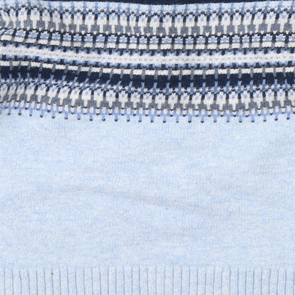Label of Graded Goods Boys Blue Fair Isle Knit Pullover Jumper Size 4-5 Years