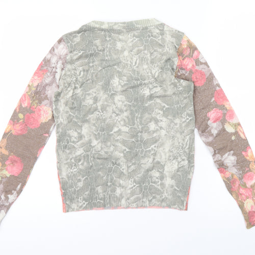 Evalinka Womens Pink Animal Print  Pullover Jumper Size 2