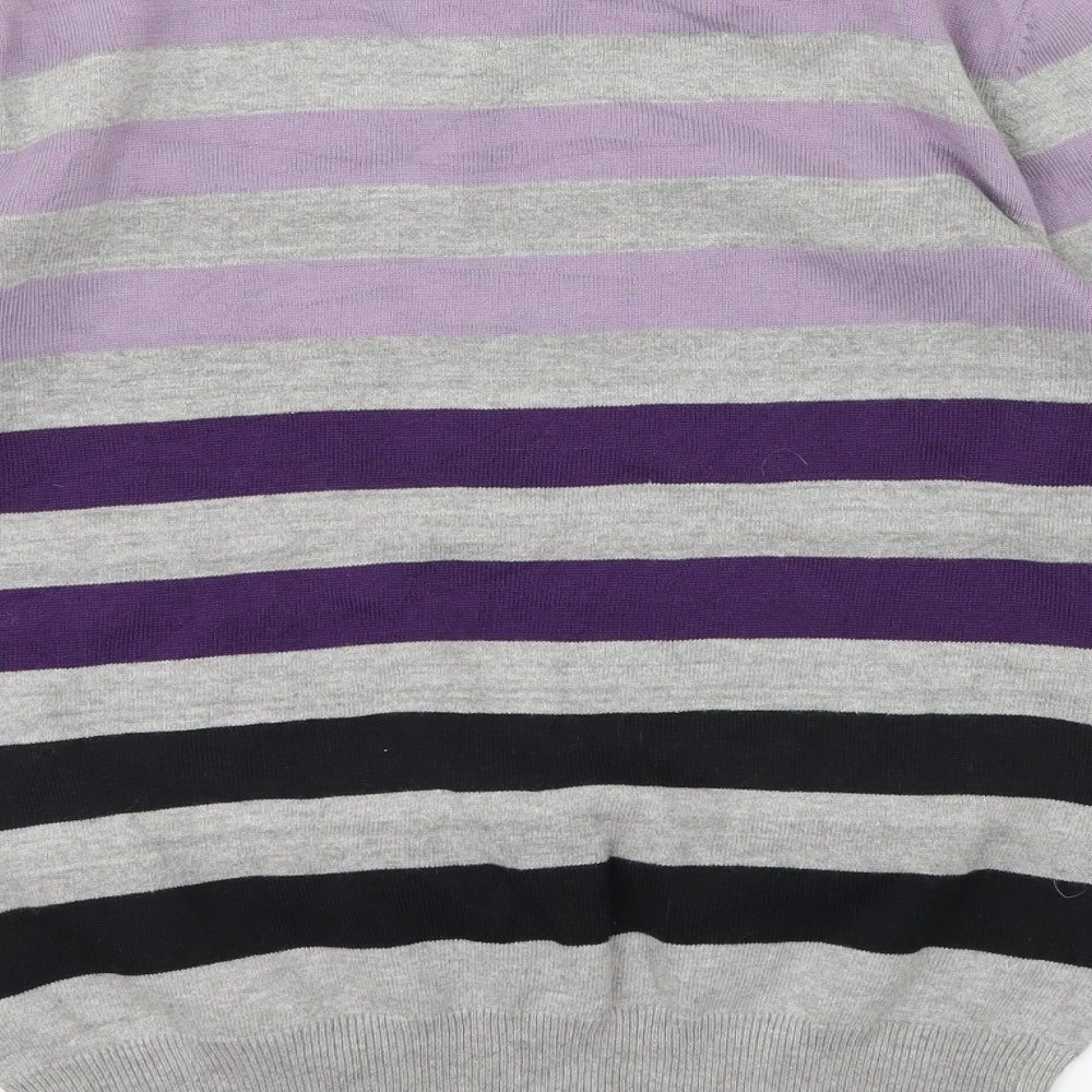 Matalan Boys Purple Striped  Pullover Jumper Size 12-13 Years