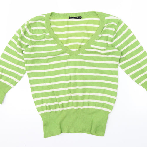 Atmosphere Girls Green Striped  Pullover Jumper Size 12-13 Years