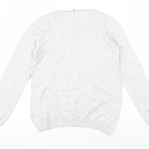 Petite Womens Grey Floral  Pullover Jumper Size 10