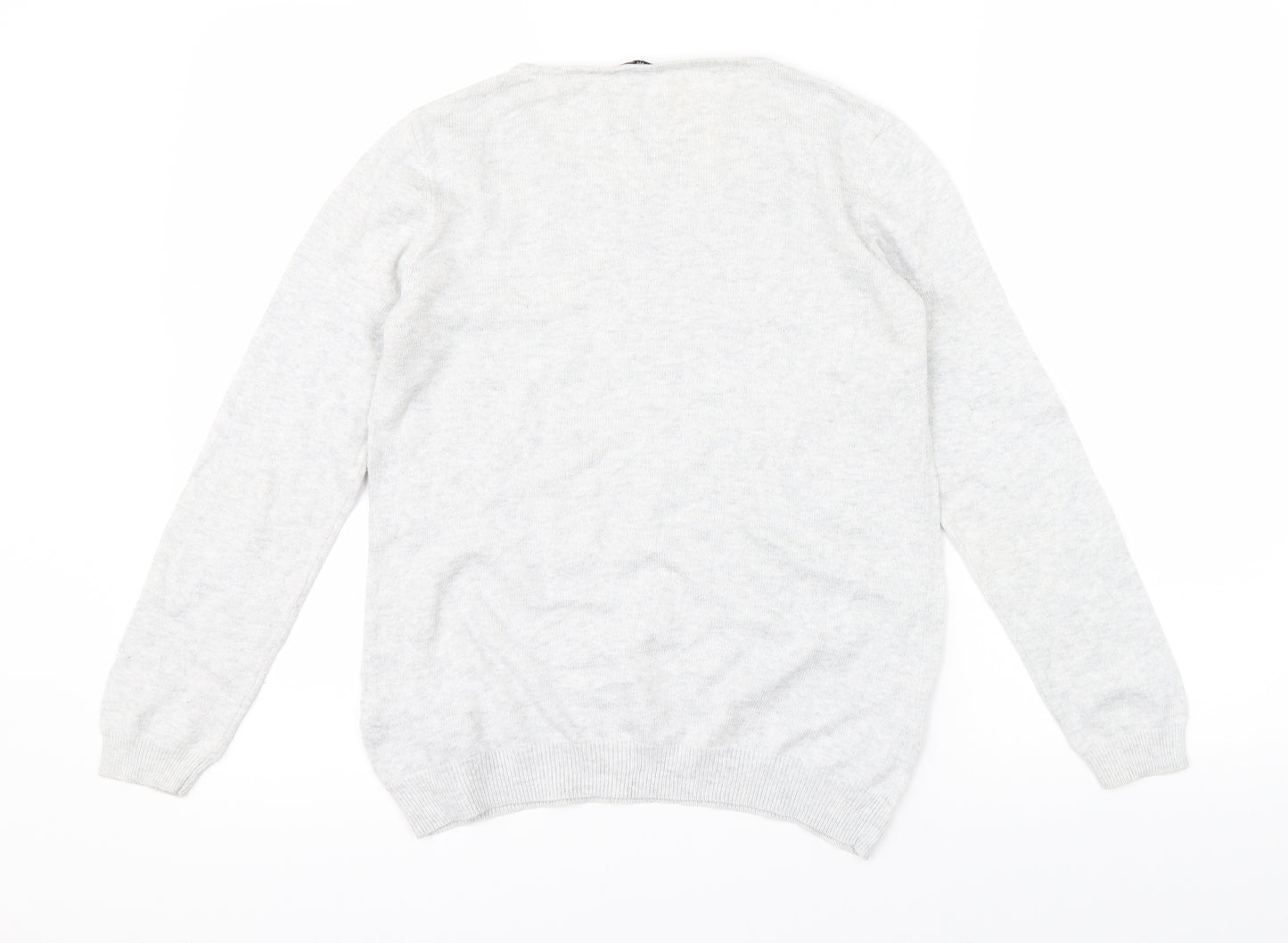 Petite Womens Grey Floral  Pullover Jumper Size 10