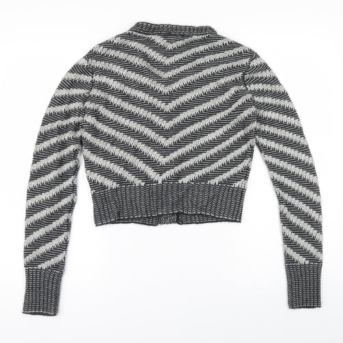 Limited Womens Multicoloured Striped Knit Pullover Jumper Size 12  - Cropped