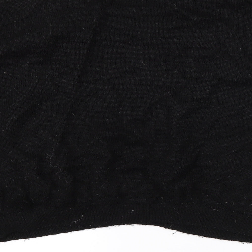 Topshop Womens Black Fair Isle Knit Pullover Jumper Size 10