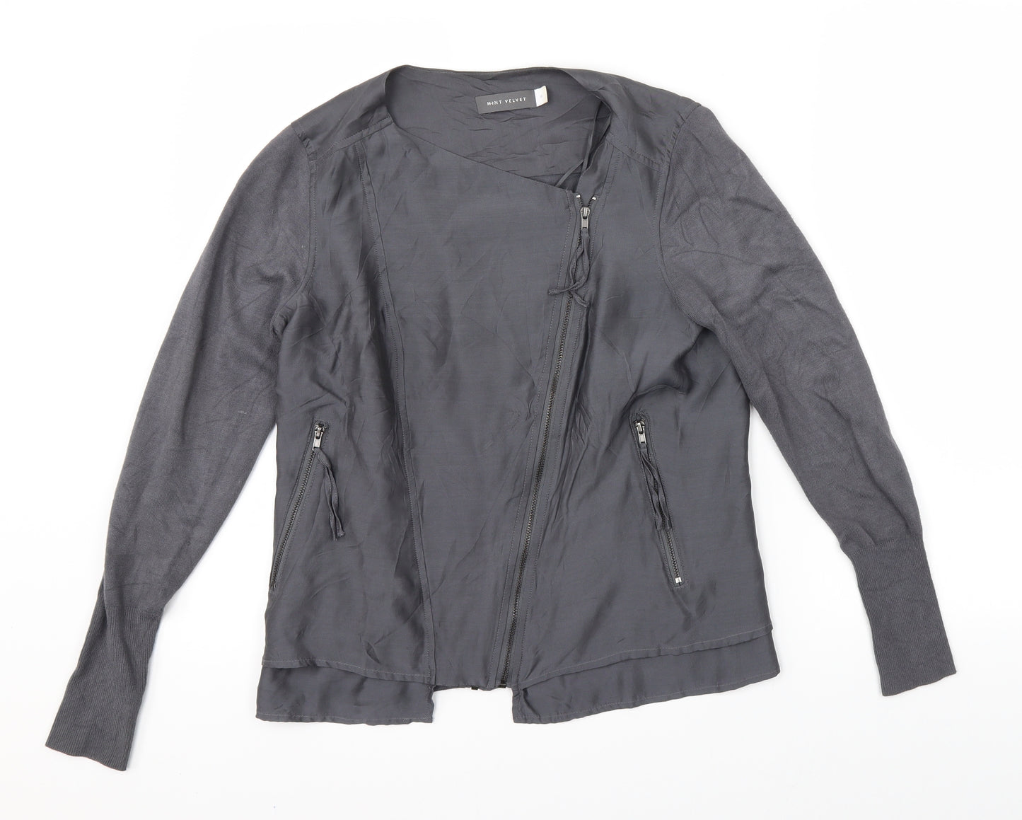 Mint Velvet Womens Grey   Full Zip Jumper Size 10