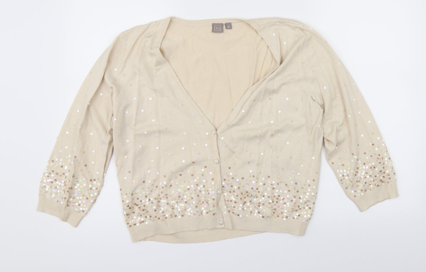 TU Womens Beige   Cardigan Jumper Size 18