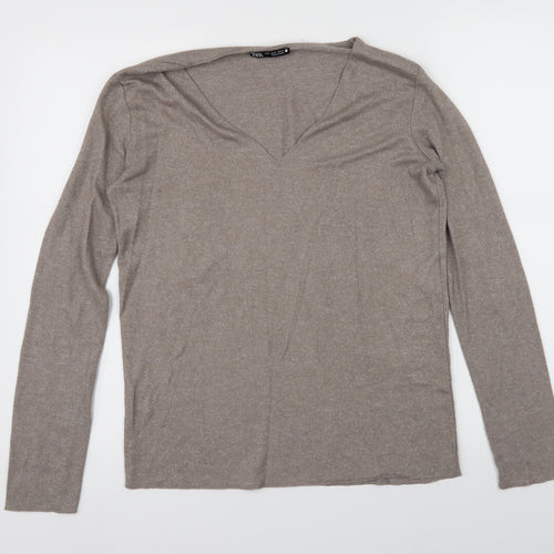 Zara Womens Brown   Pullover Jumper Size M