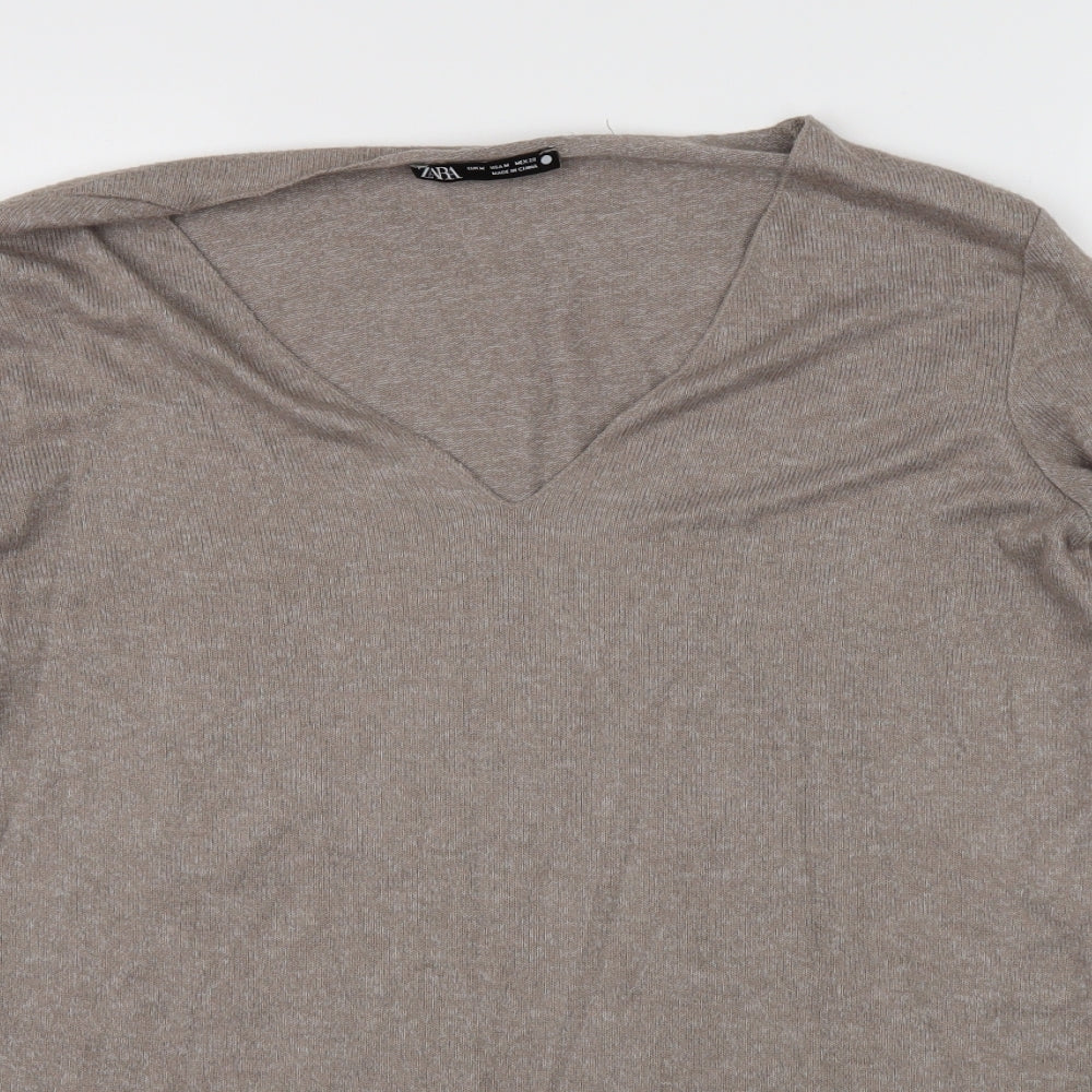 Zara Womens Brown   Pullover Jumper Size M