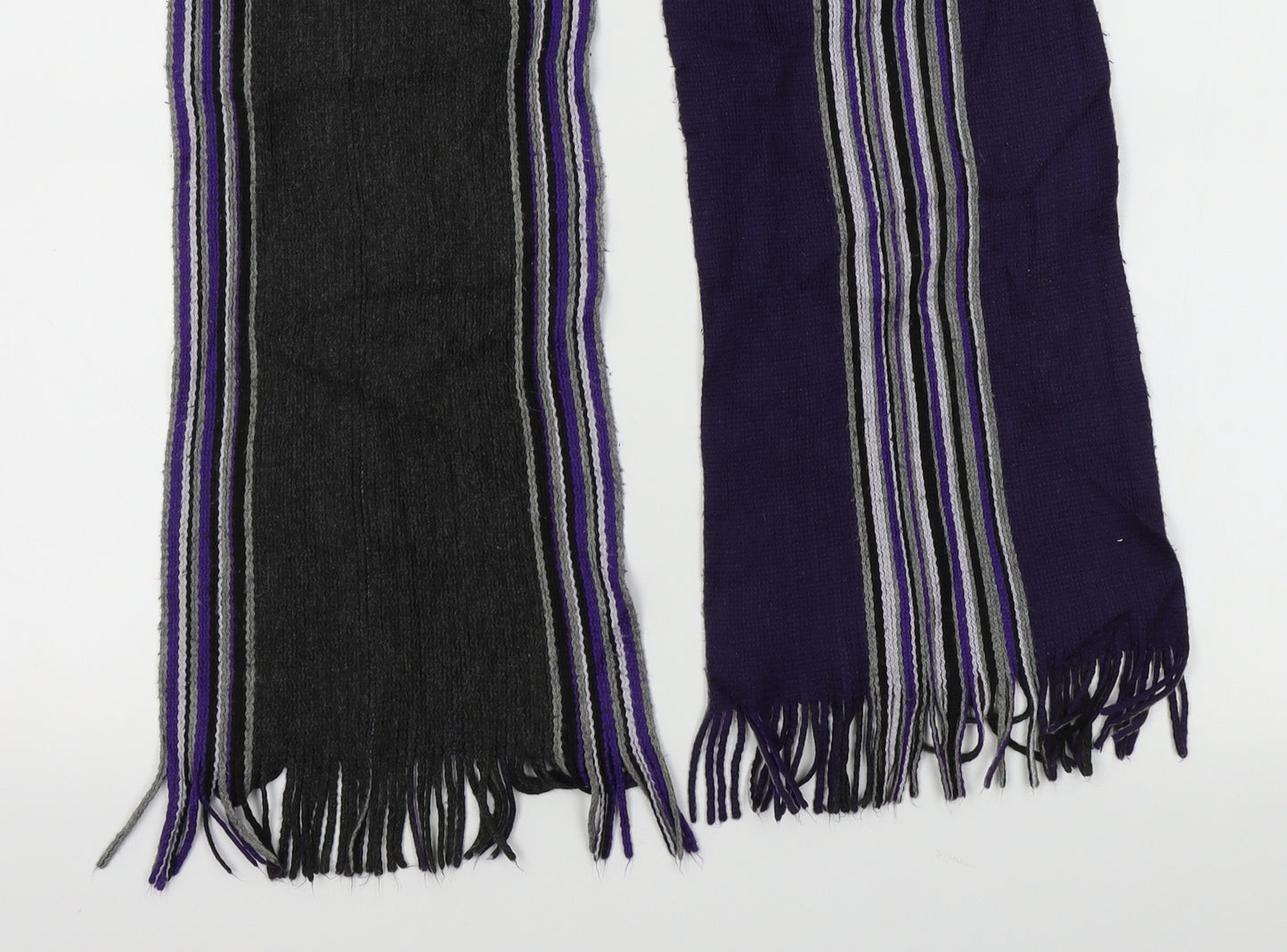Preworn Womens Purple Striped   Scarf