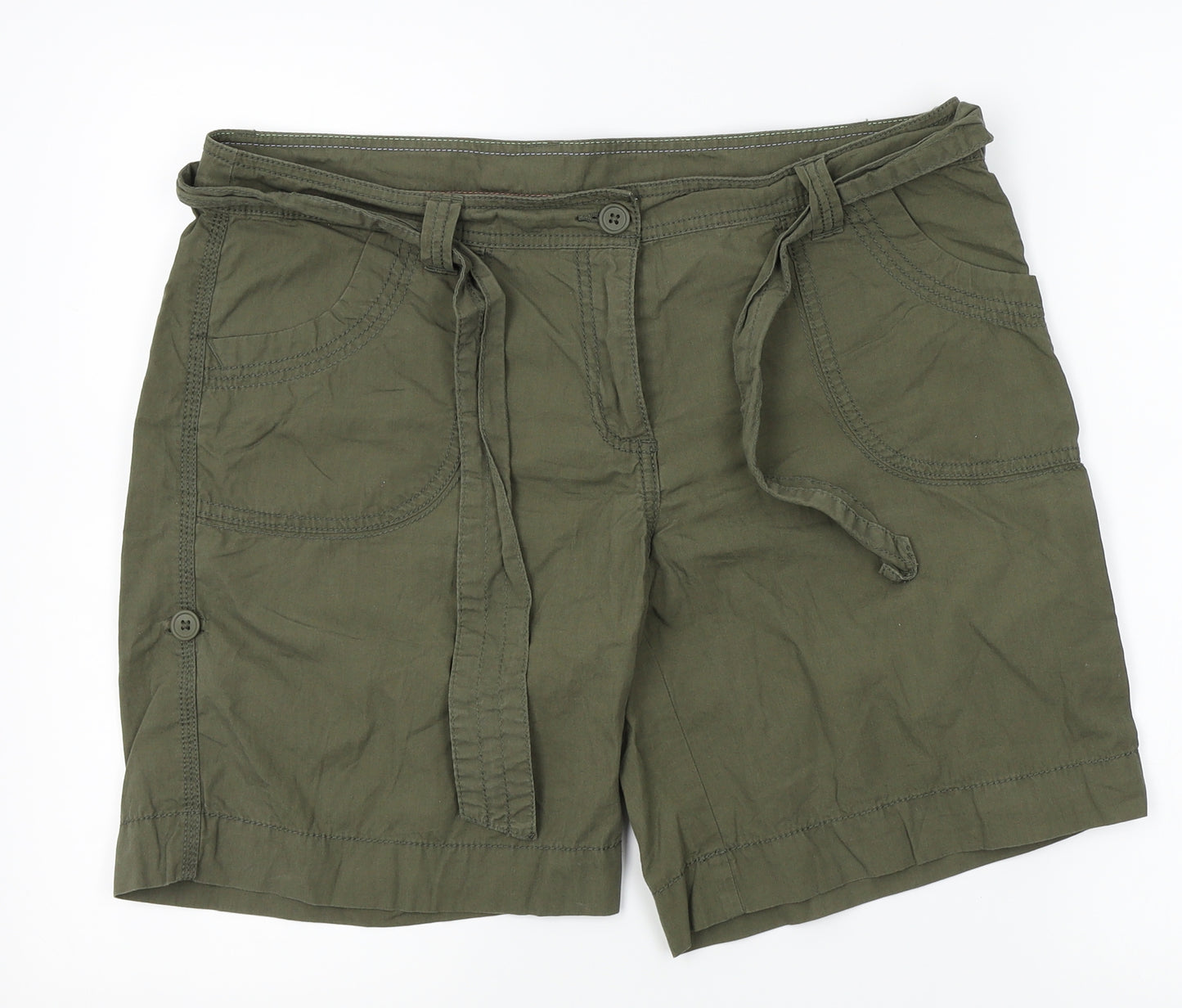 Marks and Spencer Womens Green   Cargo Shorts Size 14