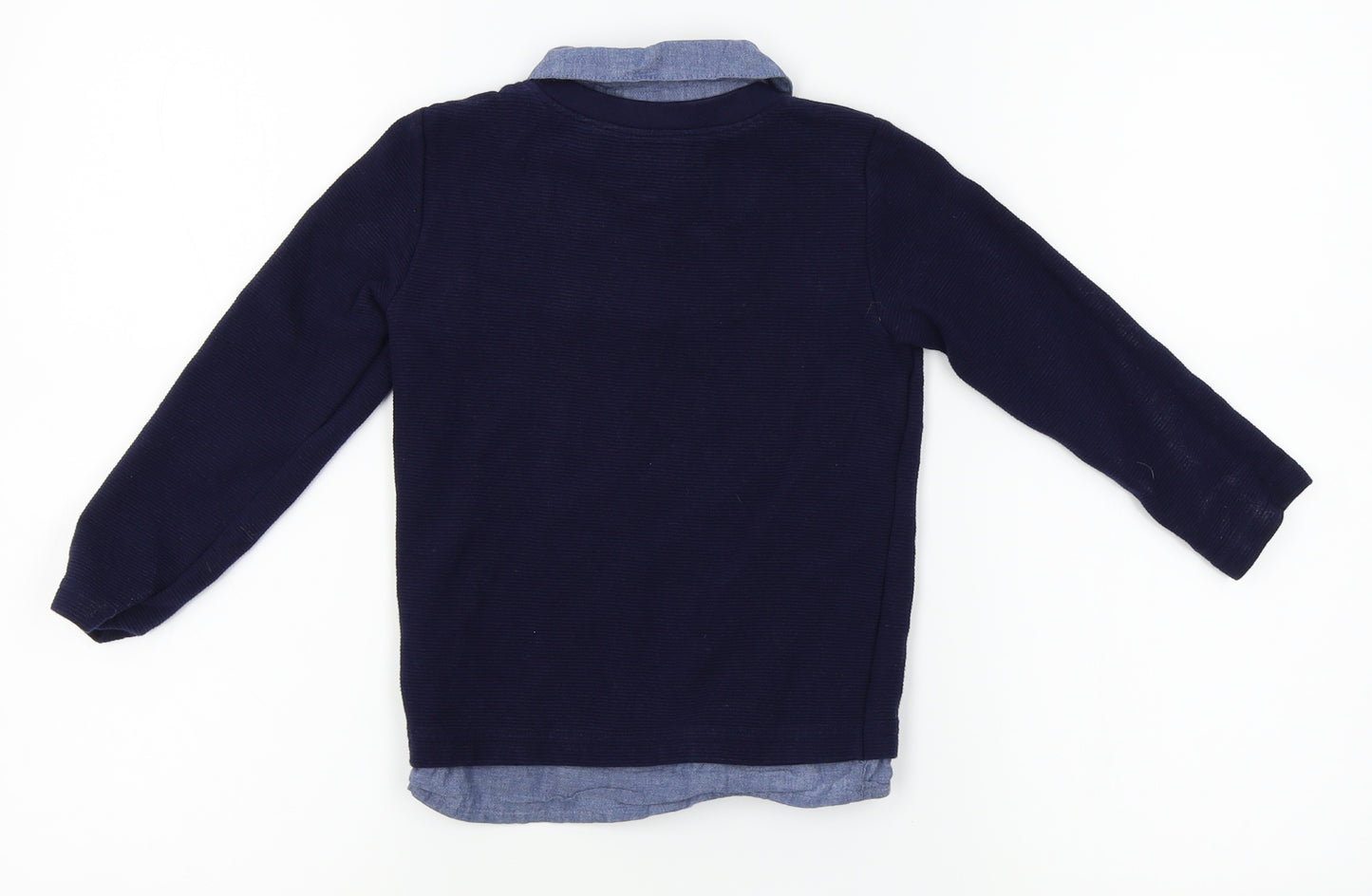 junior Boys Blue  Knit Pullover Jumper Size 4-5 Years
