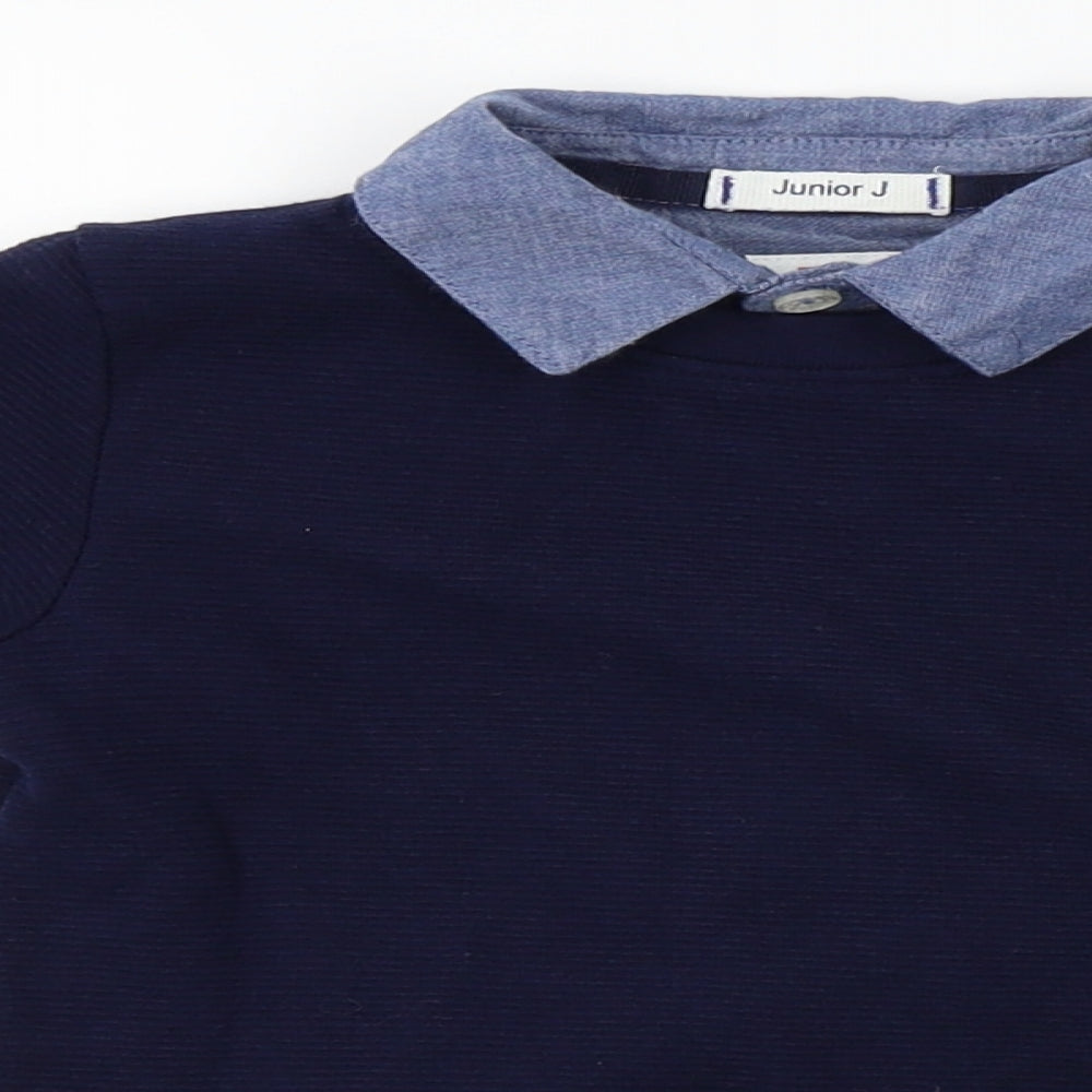 junior Boys Blue  Knit Pullover Jumper Size 4-5 Years