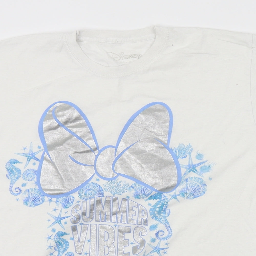 Disney Girls White   Basic T-Shirt Size 13-14 Years  - Disney, Mickey Mouse