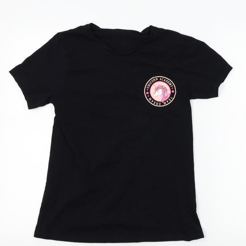 George Girls Black   Basic T-Shirt Size 15-16 Years