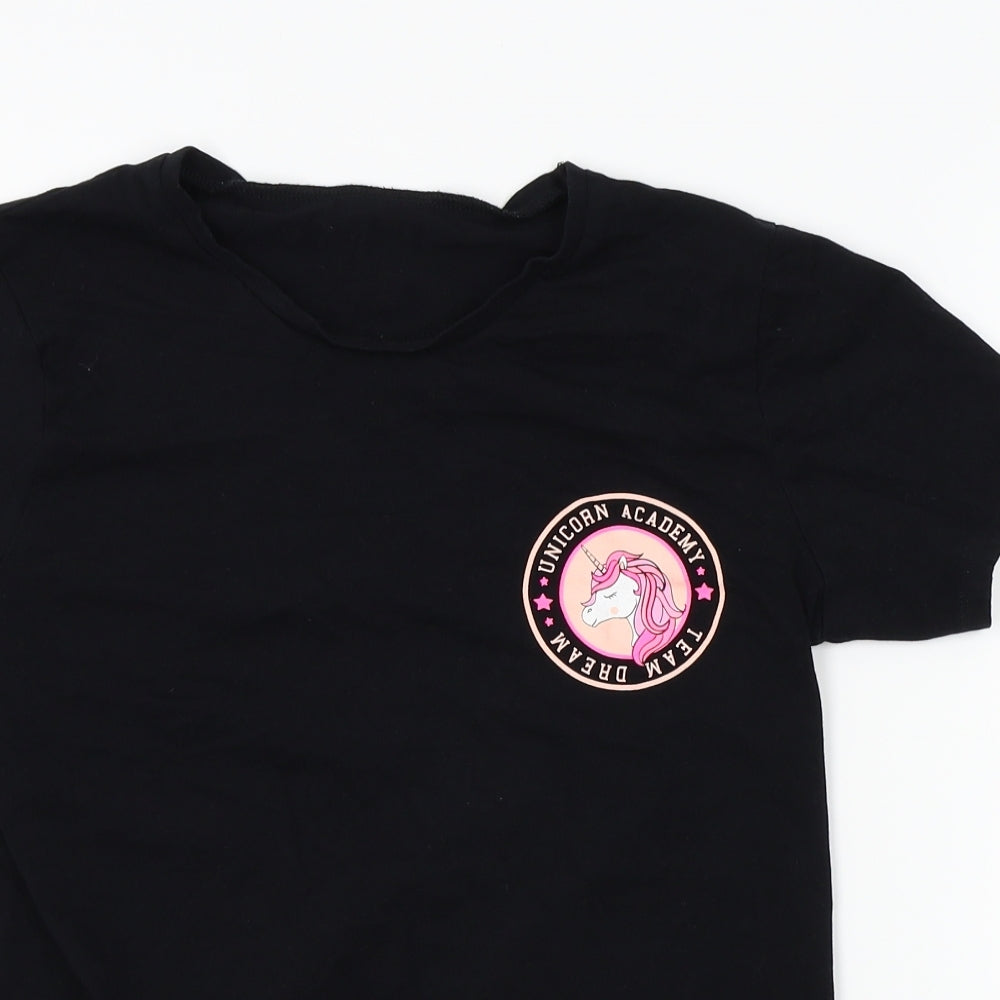 George Girls Black   Basic T-Shirt Size 15-16 Years