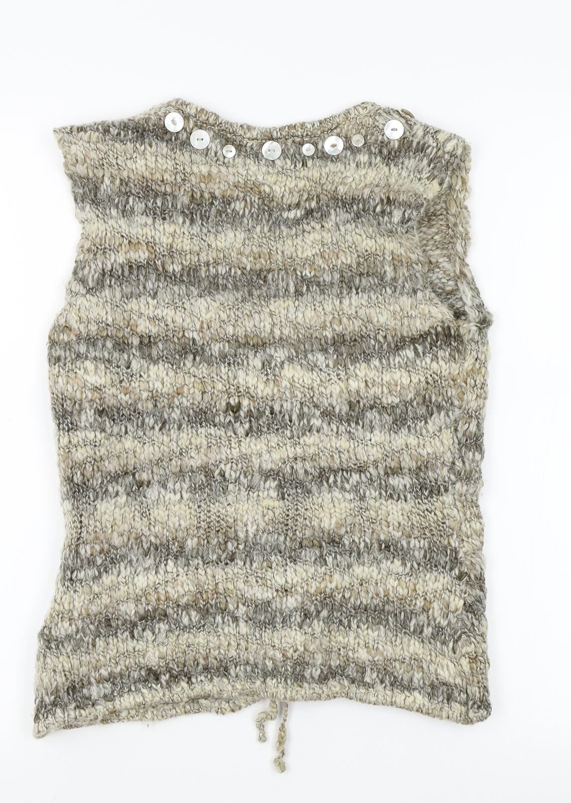 Rocha John Rocha Womens Beige  Knit Vest Jumper Size 12