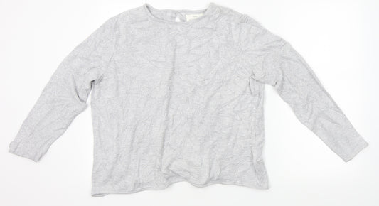 Front view of Next women’s grey basic t-shirt, size L, - backless