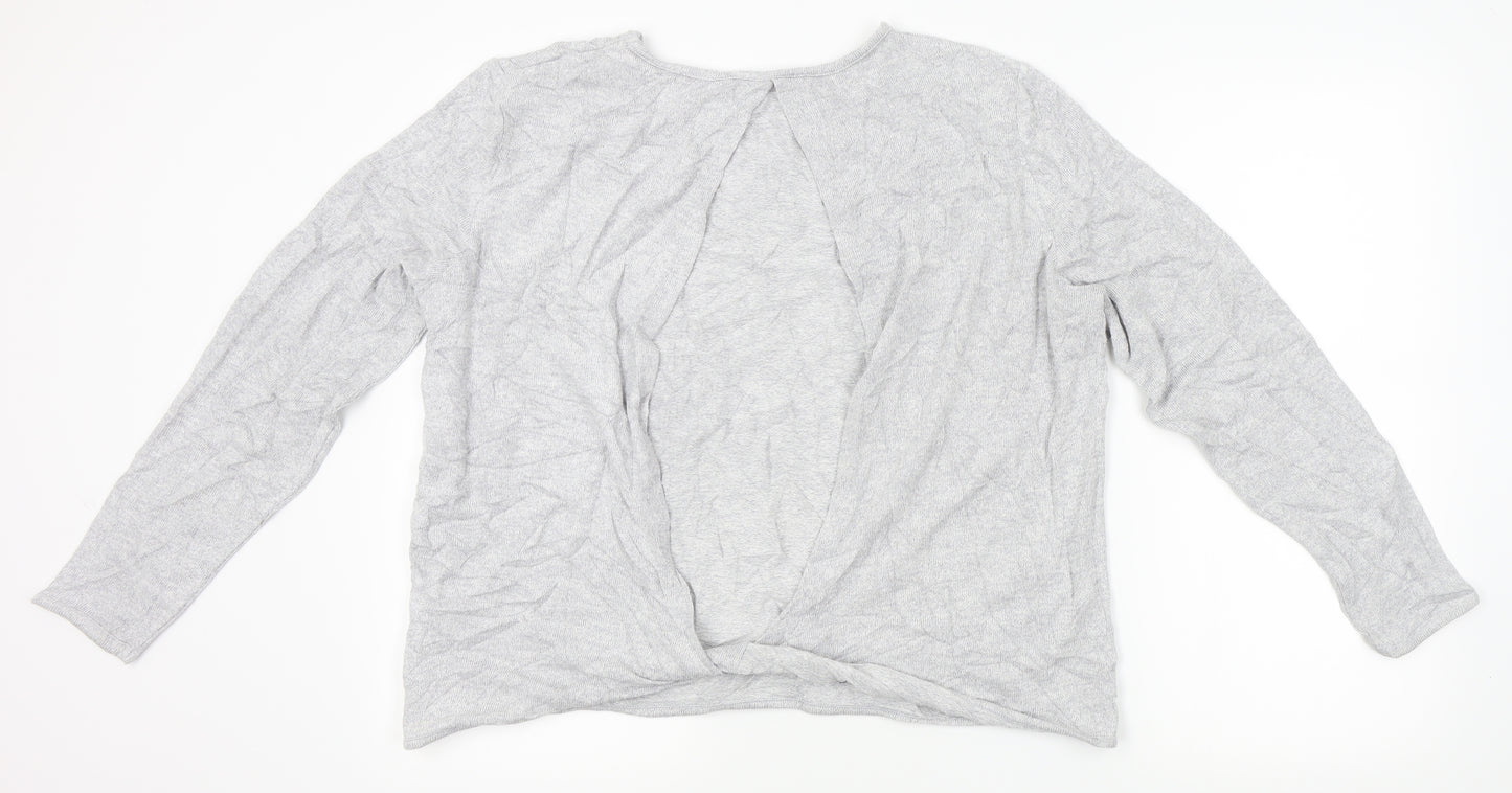 NEXT Womens Grey   Basic T-Shirt Size L  - backless