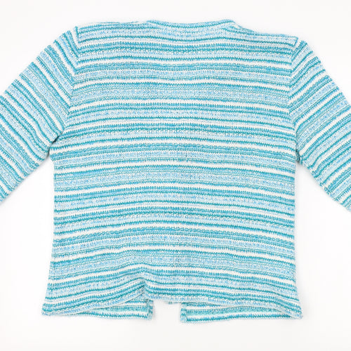 Per Una Womens Blue Striped Knit Cardigan Jumper Size L