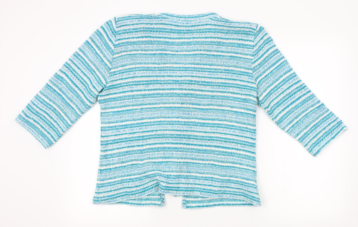 Per Una Womens Blue Striped Knit Cardigan Jumper Size L