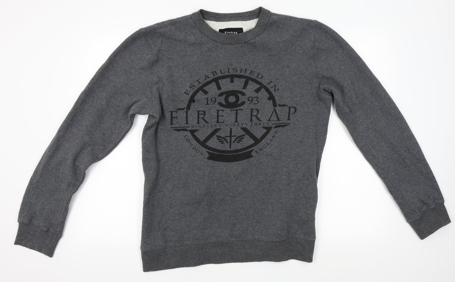 Firetrap Mens Grey  Knit Pullover Jumper Size XL