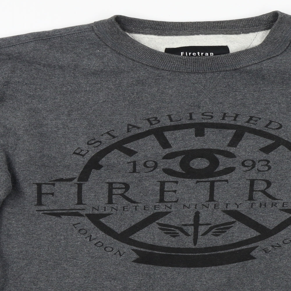 Firetrap Mens Grey  Knit Pullover Jumper Size XL