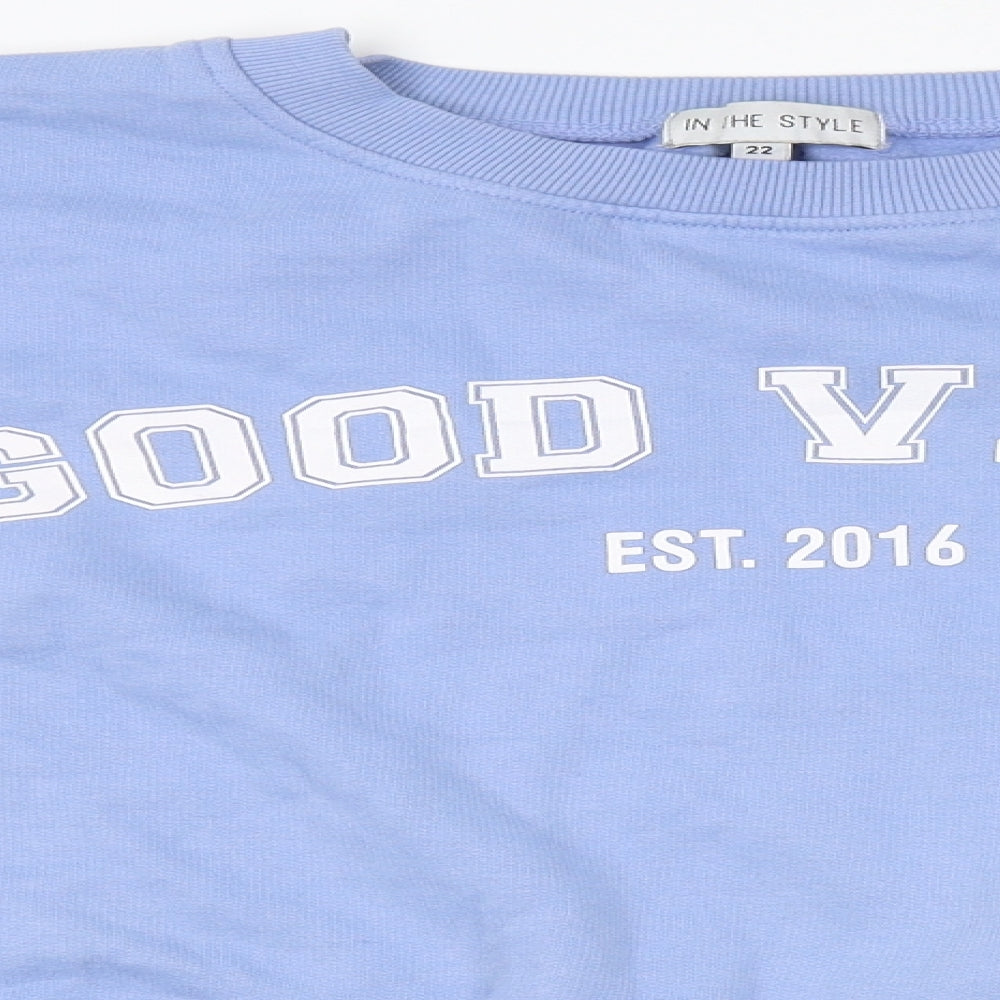 In the Style Womens Blue  Knit Pullover Jumper Size 20  - good vibes