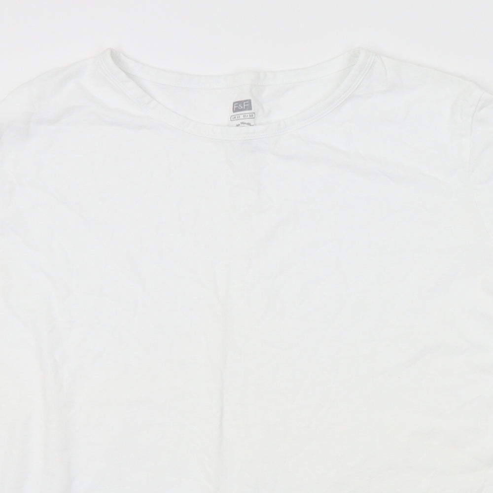 F&F Womens White   Tunic T-Shirt Size 22